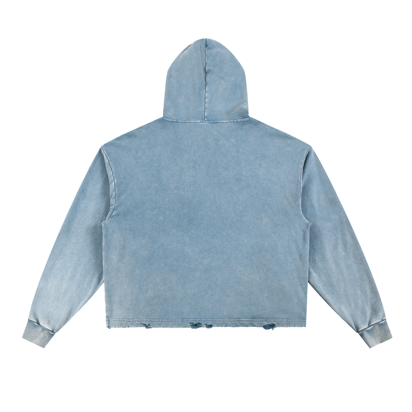 BLUE GEM FRAYED HOODIE