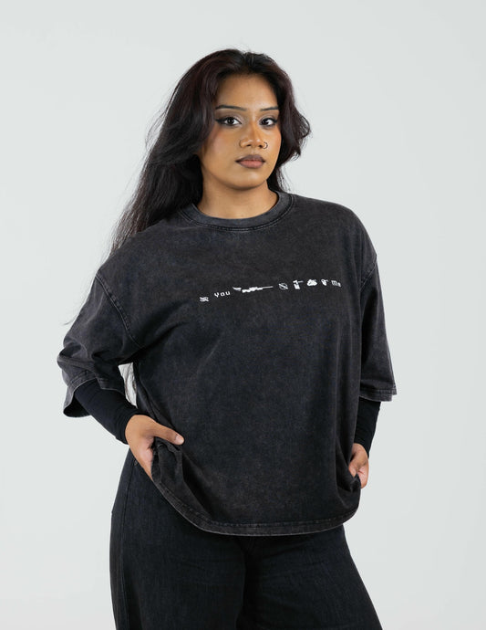 GUSHED STONE WASHED BOXY TEE