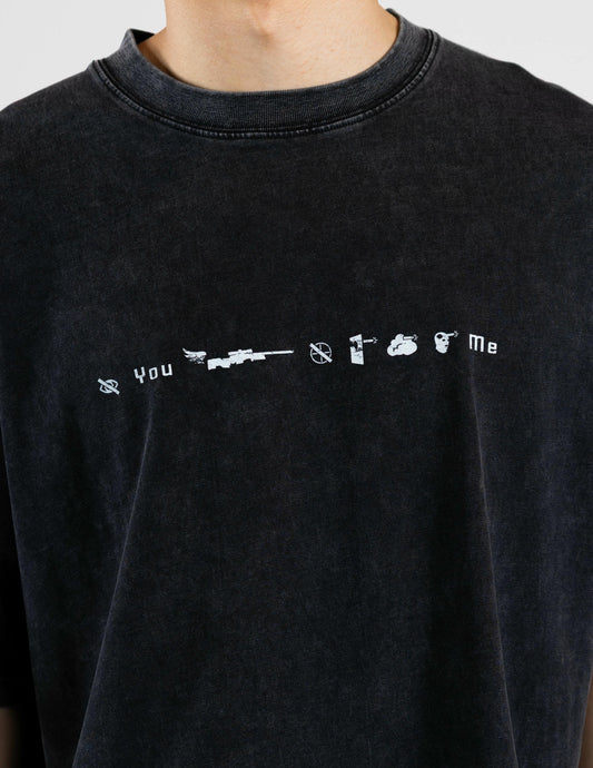 GUSHED STONE WASHED BOXY TEE