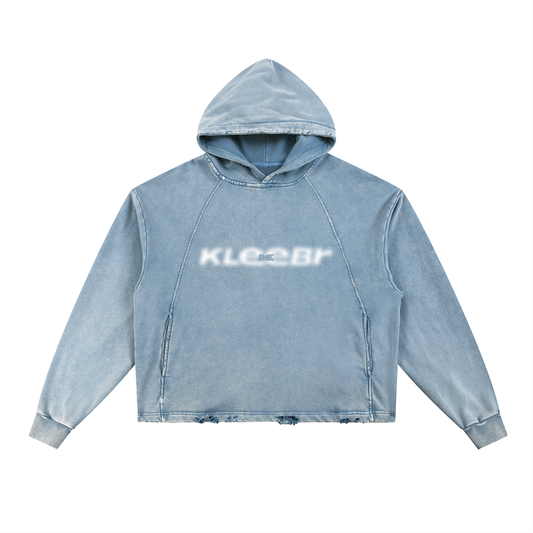 BLUE GEM FRAYED HOODIE