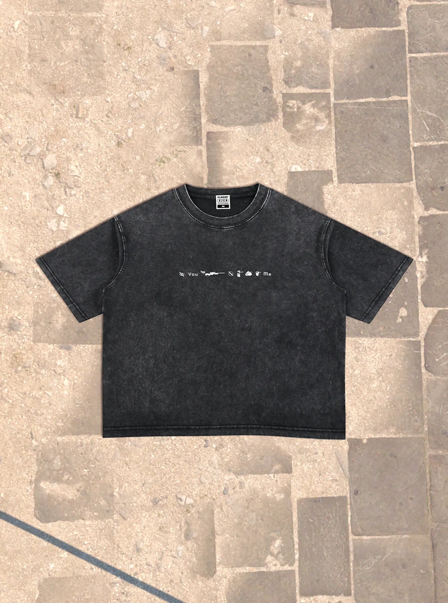 GUSHED STONE WASHED BOXY TEE