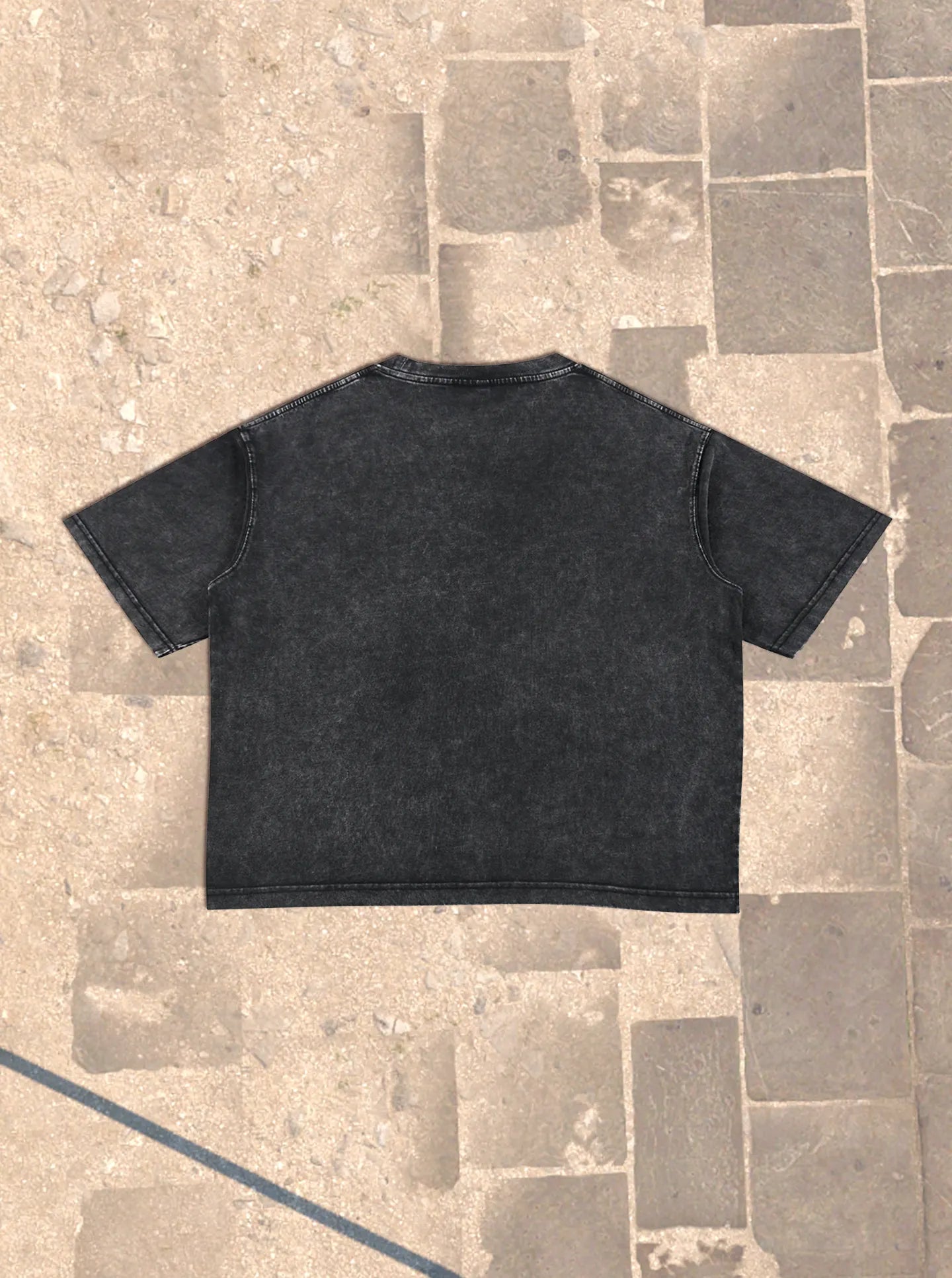 GUSHED STONE WASHED BOXY TEE
