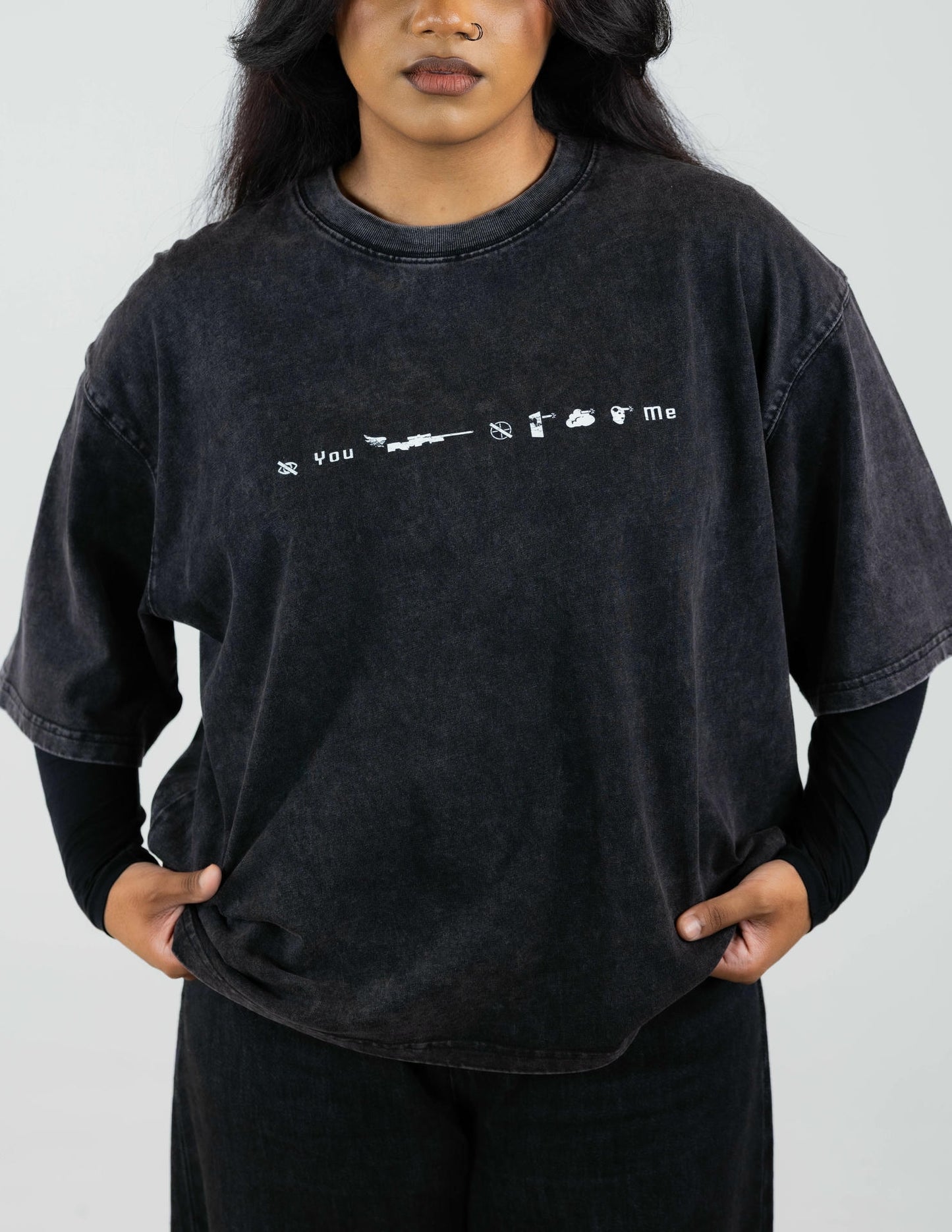 GUSHED STONE WASHED BOXY TEE