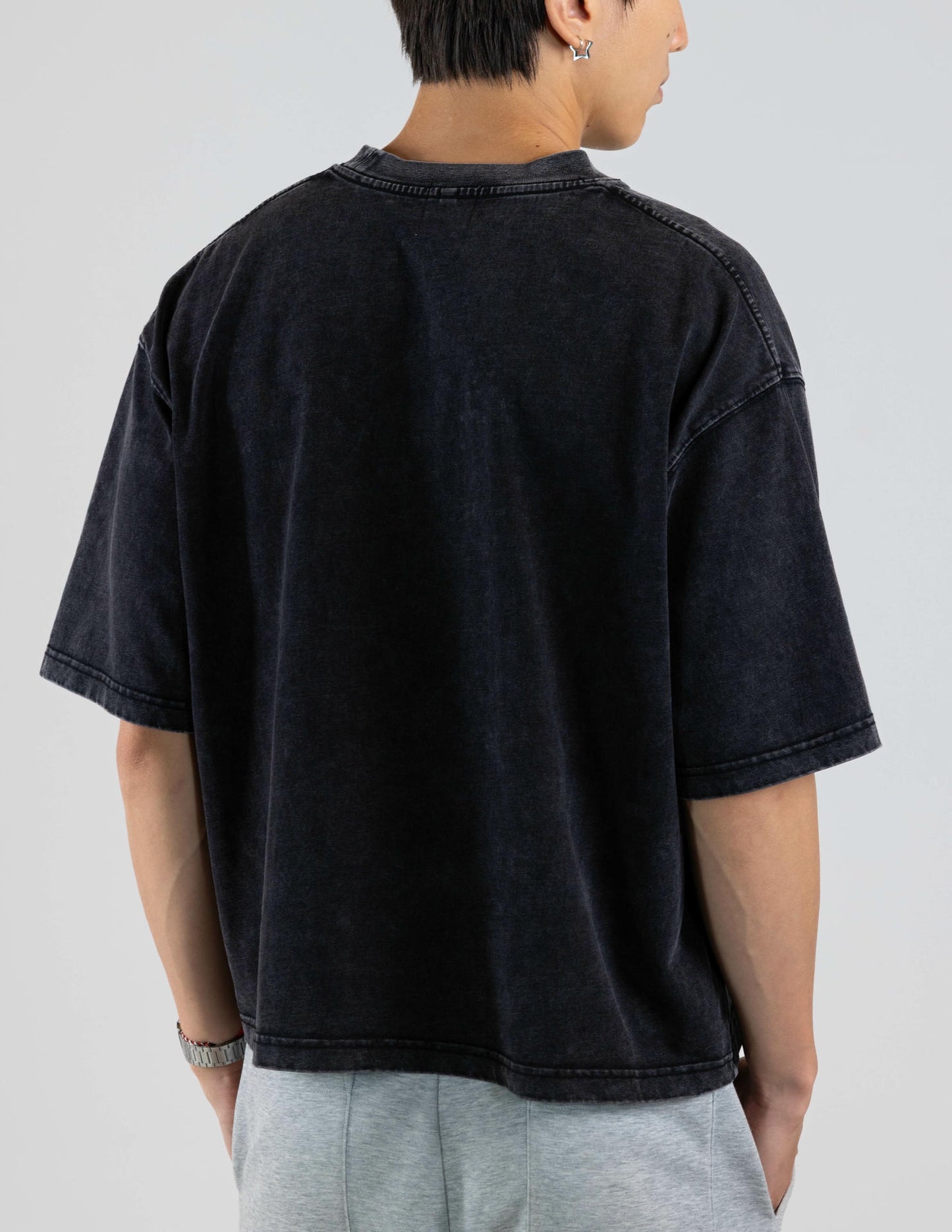 GUSHED STONE WASHED BOXY TEE
