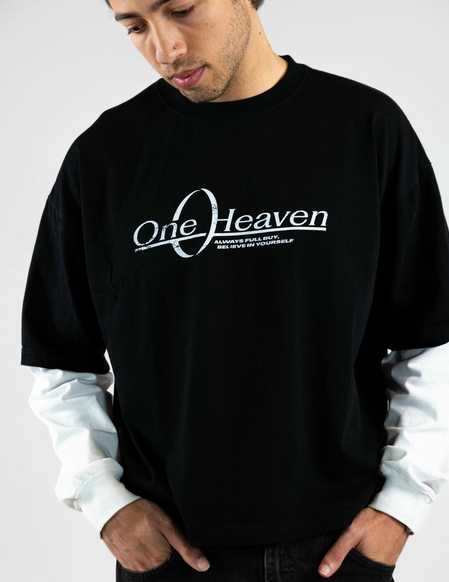 ONE-HEAVEN LAYERED SLEEVE TEE