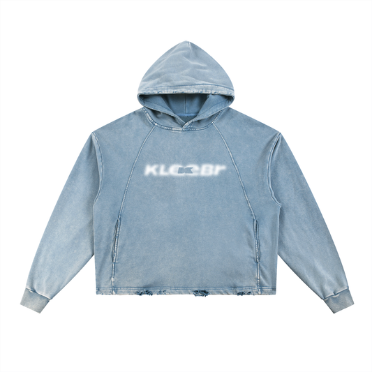 BLUE GEM FRAYED HOODIE