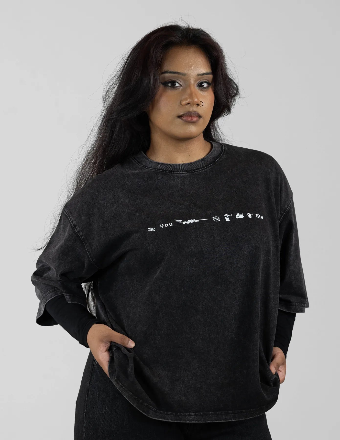 GUSHED STONE WASHED BOXY TEE