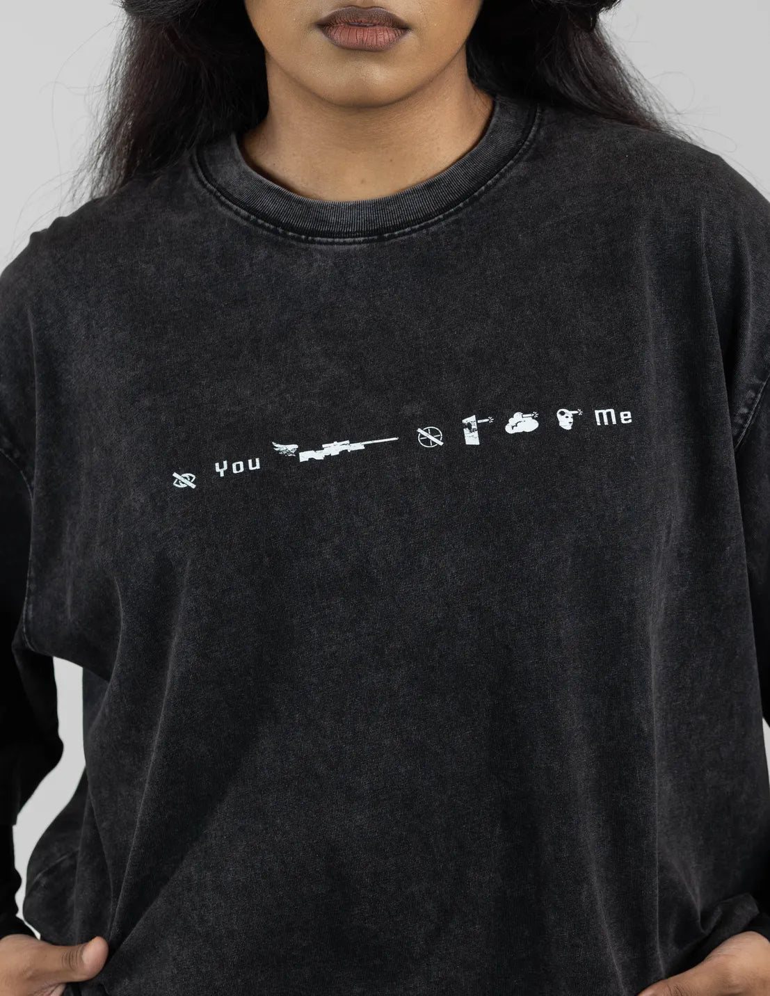 GUSHED STONE WASHED BOXY TEE