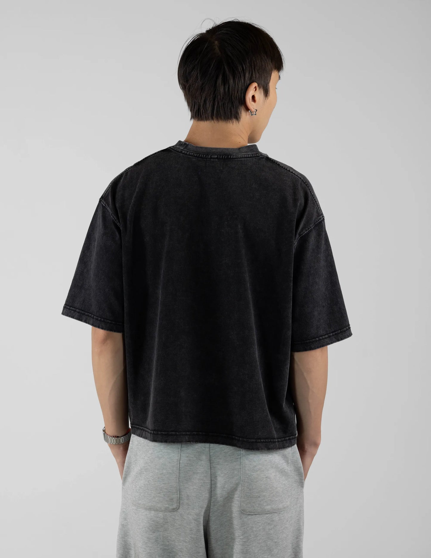 GUSHED STONE WASHED BOXY TEE